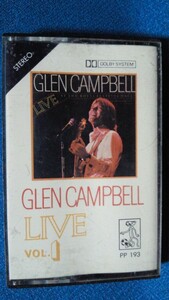 カセットテープ★グレン・キャンベル◇GLEN CAMPBELL／LIVE VOL.1★動作確認済保証有★0818ｆ