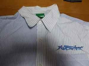 送料無料 パンクドランカーズ punkdrunkers クレイジーカラー ストライプ シャツ L 半袖 バイカラー