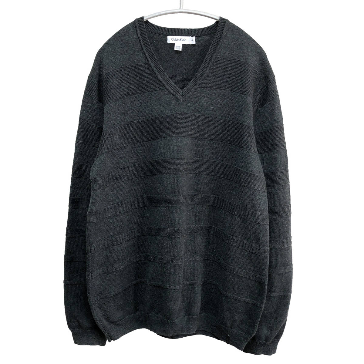 Calvin Klein Vネックニット セーター ミックスグレー カルバン