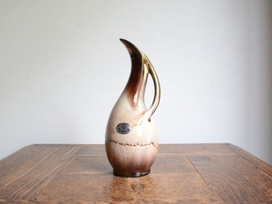 アンティーク花器 オブジェ ヴィンテージ デザイン 陶器 フラワーベース（H17cm） 華道 花瓶 生け花 ポット
