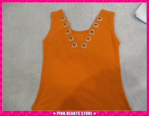  new goods lady's *CIPHER circle ..V neck tanker orange 63-25032