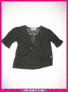  new goods Kids * dot cut Boyle smock blouse 110cm black 