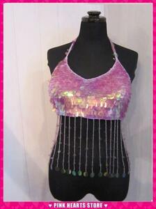  new goods lady's * spangled bla top beads fringe attaching 