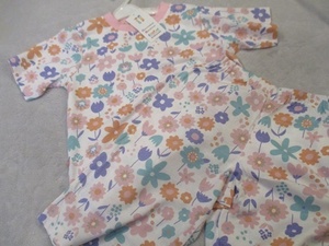 新品キッズ◇Kids Foret（キッズフォーレ）女の子半袖パジャマ 白地に花柄 110ｃｍ 06-3924W