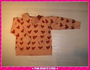  new goods Kids * price cut!! Heart pattern sweat Zip Parker 110cm pink 