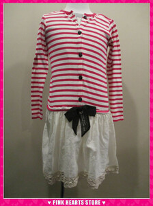  new goods Kids * price cut!!F.O KIDS(efo- Kids ) border ×chu-rudo King One-piece .... inner pink × white 130cm 49-7862