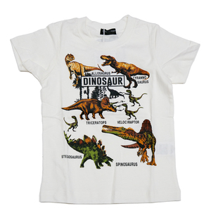 100cm 恐竜集合Tシャツ ホワイト ティラノザウルス 2325821 男の子 ディノ ダイナソー トリケラトプス ペタラノドン 当店オリジナル