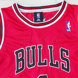 NBA ROSE #1 デリック ローズ BULLS シカゴ ブルズ adidas ユニフォーム ゲームシャツ ジャージ 刺繍 メッシュ 48の画像2