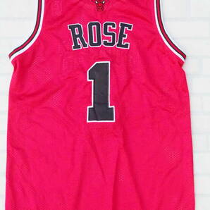 NBA ROSE #1 デリック ローズ BULLS シカゴ ブルズ adidas ユニフォーム ゲームシャツ ジャージ 刺繍 メッシュ 48の画像5