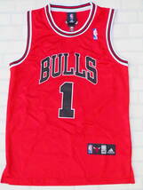 NBA ROSE #1 デリック ローズ BULLS シカゴ ブルズ adidas ユニフォーム ゲームシャツ ジャージ 刺繍 44_画像1