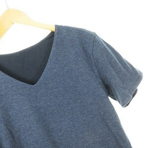 ノンネイティブ nonnative NN-C1911 STUDENT W FACE TEE S/S V - C/E MARBLE JERSEY 2way リバーシブル Tシャツ Vネック 半袖 紺