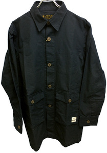 新古品　TOYPLANE　トイプレーン　リップストップ　シャツ　コート　ネイビー　Lサイズ　綿100％　E-132