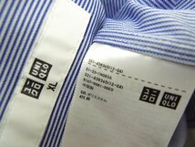 ◆◆UNIQLO ユニクロ ドライ イージー ケア コンフォート ストライプ ストレッチ BD 半袖シャツ ネイビー サイズXL 美品 331-438365_画像4