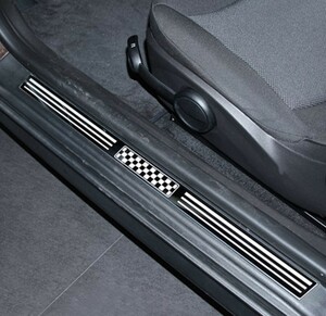 デザイン性UP♪ BMW MINI ミニ チェッカー スカッフプレート R56 ワン クーパー クーパーS 50 カムデン メイフェア