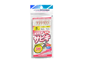 仕掛セット ピンクサビキ 3枚セット ASA013 プロマリン（PRO MARINE） 釣り具 5号／ハリス0.8号／幹糸1.5号