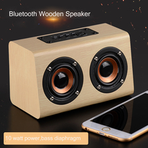 お得 Bluetooth木製ポータブルスピーカー全2色 スピーカー ワイヤレス Bluetooth 木製 ウッド サブウーファー ポータブル ベース_画像4