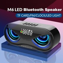 お得 LEDワイヤレスポータブルBluetoothスピーカー全3色 スピーカー ワイヤレス ポータブル Bluetooth ラジオ 目覚まし時計 LED USB_画像1