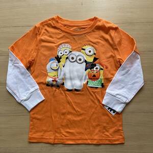 *h27 tag equipped DESPICABLE ME Halloween Layered long sleeve T shirt 4T 100cm rom and rear (before and after) America buy * Mini on zHALLOWEEN long T 4 -years old 