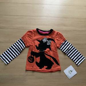 *h25 postage included! tag equipped Minnie Mouse Halloween Layered long sleeve T shirt 12M 70.~75cm orange American buy HALLOWEEN costume play clothes 