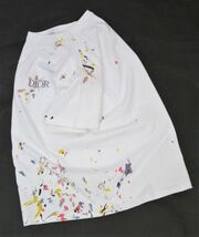 正規品 21SS Dior HOMME 183J686A0554 ペイント加工 ロゴ刺繍オーバーサイズクルーネックTシャツ ディオールオム ペンキ T-SHIRT L ER13_画像4