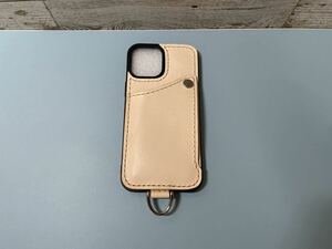 ハンドメイド レザークラフト iphone 12promax ケース 牛本革 ヌメ革 手縫い