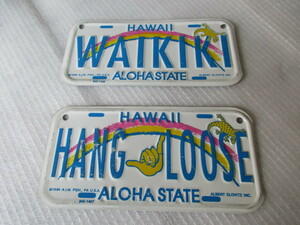 年代物　ALOHA STATE　HAWAII　プレート　２枚セット　　送料無料