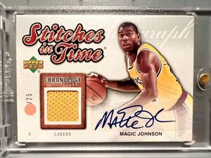 25枚限定 Auto Jersey 06 Upper Deck Chronology Magic Johnson マジック・ジョンソン サイン Lakers レイカーズ Panini HOF MVP バスケ