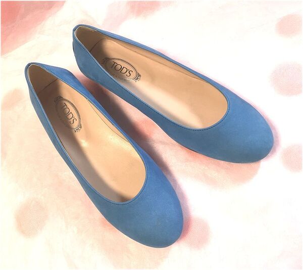 最終価格★TOD'S トッズ★バレリーナ・フラット・シューズ・パンプス・ブルー・サイズ35 1/2・22.5cm前後 ★未使用