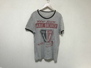 本物ディーゼルインダストリーズDIESELコットンプリント半袖TシャツメンズサーフアメカジミリタリービジネススーツLグレー