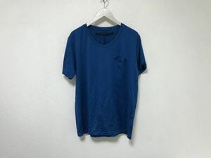 美品本物マイビューティフルランドレットmybeautifullandletコットン光沢半袖Tシャツメンズサーフアメカジビジネススーツ3青ブルーL日本製