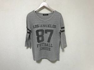 本物アメリカンラグシーAMERICANRAGCIEコットンプリント7部丈長袖TシャツメンズサーフアメカジミリタリービジネススーツストリートSグレー