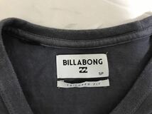 本物ビラボンBILLABONGコットンムラ染め柄半袖TシャツメンズサーフアメカジミリタリービジネスグレーSインド製_画像4