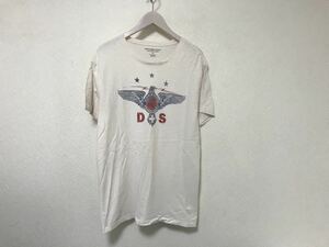 本物デニムアンドサプライDENIM&SUPPLYラルフローレンコットンプリント半袖TシャツメンズサーフアメカジミリタリービジネスM白ホワイト