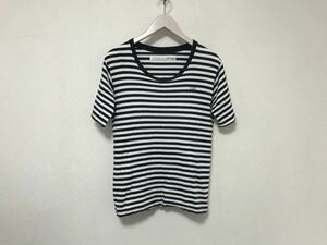 本物アンデコレイテッドマンundecoratedMANコットンボーダー柄半袖Tシャツメンズサーフアメカジミリタリー2M紺ネイビー白日本製