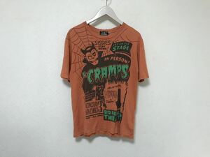 本物ヒステリックグラマーHYSTERICGLAMOUR プリント半袖TシャツメンズサーフアメカジミリタリーXSオレンジ日本製