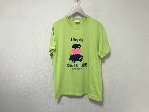 本物フランシスカfLAnSisCAコットンプリント半袖Tシャツメンズサーフアメカジミリタリーストリートグリーン緑L