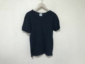 本物ルトロワLetroyesコットンVネック無地半袖TシャツメンズサーフアメカジミリタリーストリートM紺ネイビーフランス製インナー