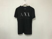 本物アルマーニエクスチェンジARMANI AXコットンロゴプリント半袖Tシャツメンズサーフアメカジミリタリービジネススーツ黒ブラックS_画像1