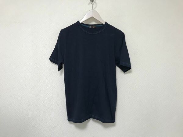 美品本物ミッシェルクランオムMICHELKLEIN hommeコットン半袖Tシャツメンズサーフミリタリービジネススーツ紺ネイビー46M