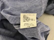 本物ジェネラルサプライワークGENERAL SUPPLYコットン麻リネン7部丈長袖シャツメンズビジネススーツアメカジサーフS青ブルー7分袖日本製_画像6