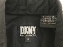 本物ダナキャランニューヨークDKNYコットンストレッチ半袖シャツメンズスーツビジネスアメカジミリタリーサーフ黒ブラックS香港製_画像4