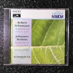 u（未開封）クナッパーツブッシュ　シューマン＆ブラームス　交響曲第4番&第3番　ARKADIA Knappertsbusch Schumann Brahms Symphony