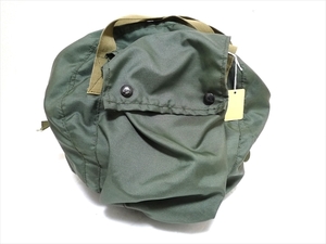 60’ｓ ビンテージ ヘルメットバッグ かばんナイロン製 CONMARジッパー Pull The Dotボタン 収納 Bag カーキ 丸っぽい形