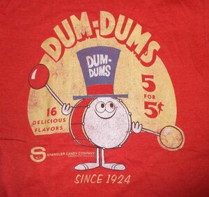 t★ダムダム Tシャツ Dum Dums DRUM MAN AD - S 正規品 ロリポップ キャンディー 菓子