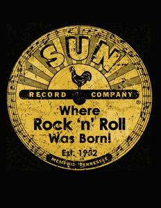 ★サン レコード Tシャツ ロゴ Sun Record by STEADY 黒 M 正規品 ! elvis presley rockabilly ウッドベース gretsch