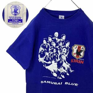 希少！サッカー日本代表サムライブルー ザックジャパン メンバーTシャツ Lサイズ