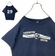 希少！USA製SCREEN STARS シンプルサッカープリントTシャツXL_画像1