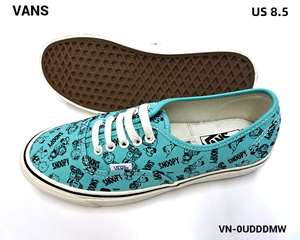 US8.5(26.5cm)【VANS OG Authentic LX (Snoopy AndThGng)BluTurqs VN-0UDDDMW バンズ オーセンティック スヌーピー VANS限定ラインVAULT】