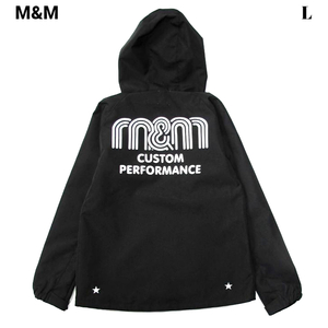 L 新品【M&M CUSTOM PERFOEMANCE SHELL HOODIE 22-MJ-002 BLACK エムアンドエム シェル フーディー m&m フードブルゾン ジャケット】