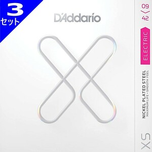 3セット D'Addario XSE0942 XS Nickel 009-042 ダダリオ コーティング弦 エレキギター弦